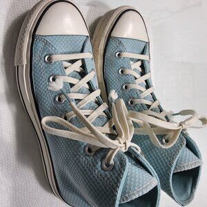 Converse Baby Blue White  Checkered Women’s High-Top Sneakers Size 6 NEW